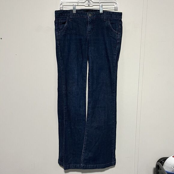 Calvin Klein Women’s Jeans Flare Dark Wash Blue Denim Mid Rise Size 30/10 - Picture 1 of 10